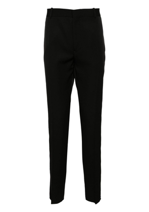 Alexander McQueen low-rise satin-trim tailored trousers - Black