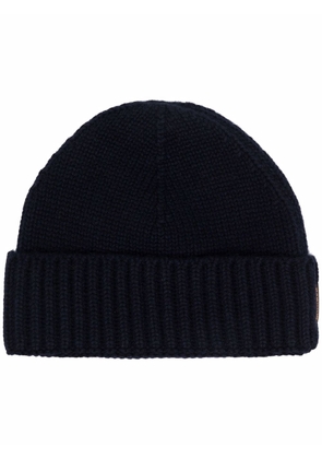 Moorer cashmere knitted beanie - Blue