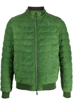 Moorer engraved-logo padded-design jacket - Green