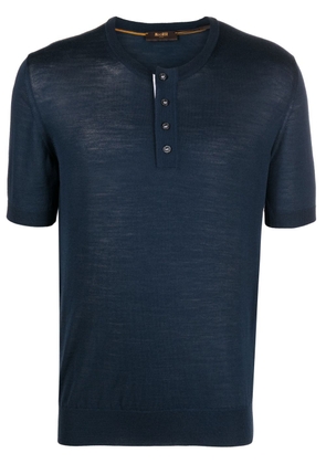 Moorer short-sleeve Henley T-shirt - Blue