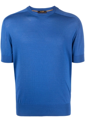 Moorer short-sleeve silk jumper - Blue