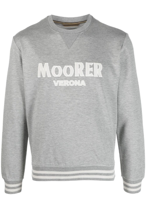 Moorer logo-print striped-edge sweatshirt - Grey