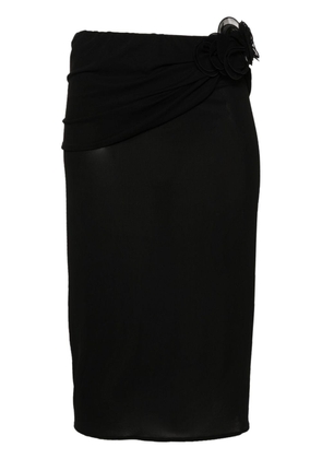 Magda Butrym floral-appliqué skirt - Black