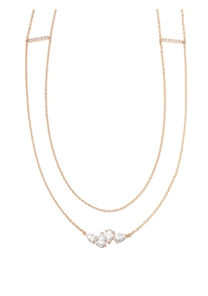 Repossi 18kt rose gold Serti 4 diamond necklace - Pink