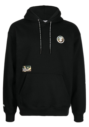 AAPE BY *A BATHING APE® logo-patches cotton-blend hoodie - Black