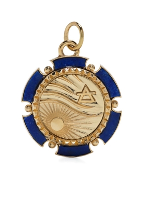 Foundrae 18kt yellow gold Air Astrology lapis lazuli medallion