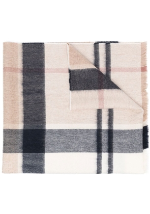 Barbour tartan-pattern wool scarf - Neutrals