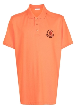 Moncler logo-embroidered polo shirt - Orange