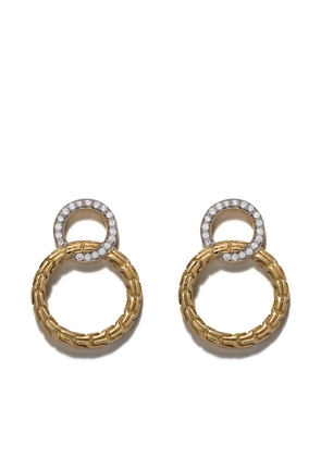 John Hardy 18kt yellow gold Classic Chain interlinking diamond stud earrings
