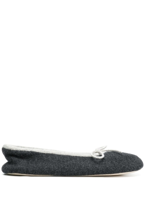N.Peal bow tie slippers - Grey
