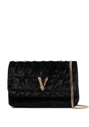 Versace Virtus velvet shoulder bag - Black