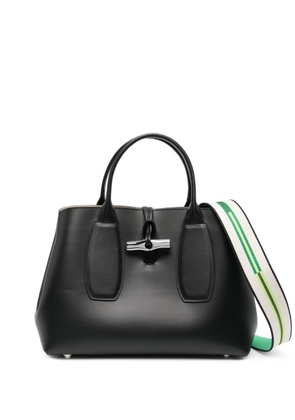 Longchamp medium Roseau leather tote bag - Black