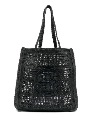 Tory Burch Ella logo-embroidered crochet tote bag - Black