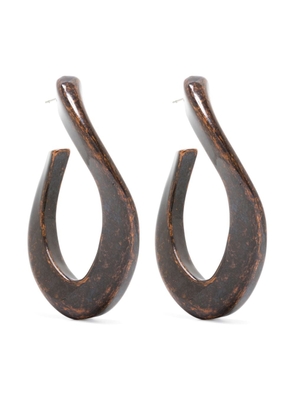 Alberta Ferretti sculpted-hoop earrings - Brown