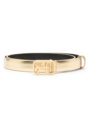 Alberta Ferretti logo-buckle leather belt - Gold