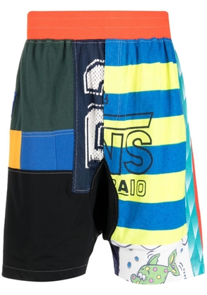Amen patchwork-design track shorts - Multicolour
