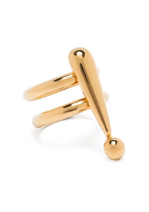 Moschino exclamation point double-band ring - Gold