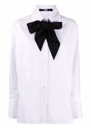 Karl Lagerfeld monogram-pattern shirt - White