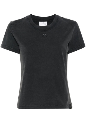 Courrèges logo-patch cotton T-shirt - Grey
