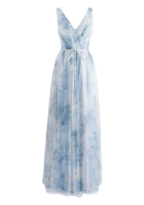Marchesa Notte Bridesmaids Sora floral-print tulle dress - Blue