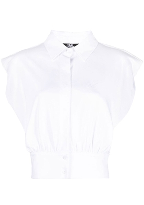 Karl Lagerfeld shoulder-pad sleeveless shirt - White