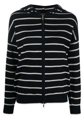 Lorena Antoniazzi stripe-pattern zip-up hoodie - Blue