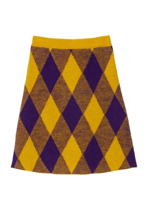 Burberry Wool Argyle Mini Skirt