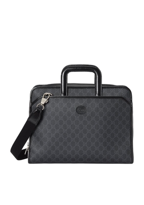 Gucci Leather Gg Supreme Briefcase