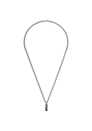 Gucci Sterling Silver Enamel-Pendant Necklace