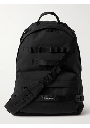 Balenciaga - Army Webbing-Trimmed Recycled Canvas Backpack - Men - Black
