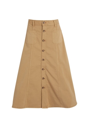 Polo Ralph Lauren A-Line Button-Down Midi Skirt
