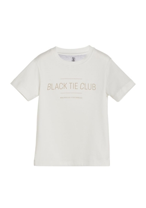 Brunello Cucinelli Kids Black Tie Club T-Shirt (4-12+ Years)
