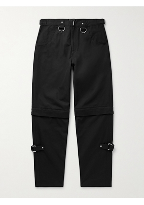 Givenchy - Convertible Straight-Leg Embellished Cotton-Canvas Trousers - Men - Black - IT 44