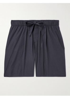 TEKLA - Birkenstock Straight-Leg Pleated Organic Cotton-Poplin Pyjama Shorts - Men - Gray - S