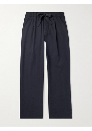 TEKLA - Birkenstock Straight-Leg Pleated Organic Cotton-Poplin Pyjama Trousers - Men - Blue - S