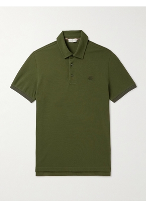 Etro - Logo-Embroidered Cotton-Piqué Polo Shirt - Men - Green - S