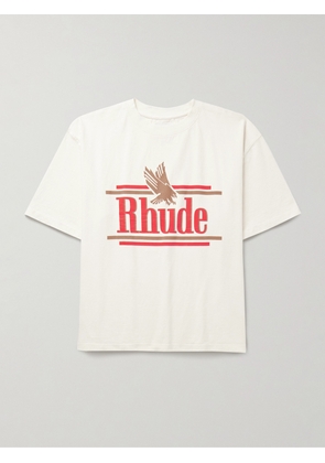Rhude - Rossa Logo-Print Cotton-Jersey T-Shirt - Men - White - XS