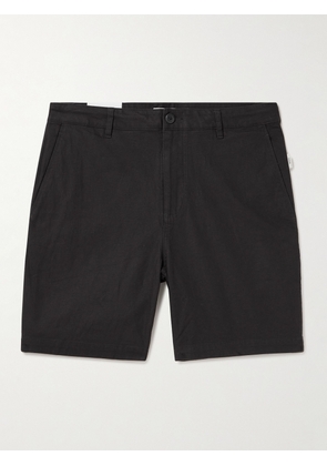 Onia - Traveller Straight-Leg Stretch-Cotton and Linen-Blend Twill Shorts - Men - Black - UK/US 30