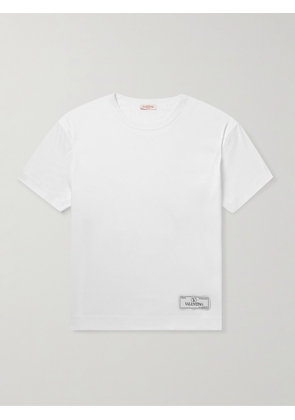 Valentino Garavani - Logo-Appliquéd Cotton-Jersey T-Shirt - Men - White - S