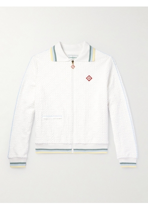Casablanca - Logo-Jacquard Cotton-Blend Terry Track Jacket - Men - White - S