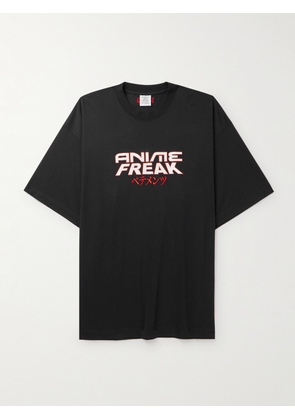 VETEMENTS - Anime Freak Oversized Printed Embroidered Cotton-Jersey T-Shirt - Men - Black - XS