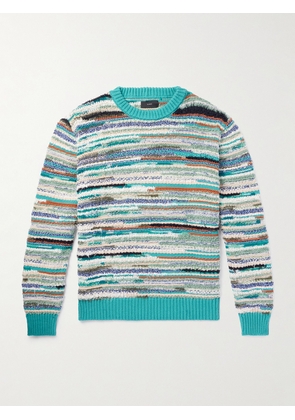 Alanui - Madurai Striped Cotton-Blend Sweater - Men - Blue - XS