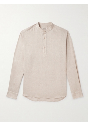 Agnona - Grandad-Collar Linen Shirt - Men - Neutrals - S