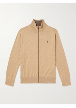 Polo Ralph Lauren - Logo-Embroidered Cotton Zip-Up Sweater - Men - Brown - XS
