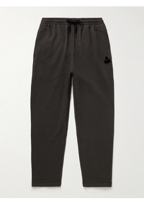 Marant - Mailesco Logo-Flocked Cotton-Blend Jersey Sweatpants - Men - Black - S