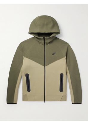 Nike - Logo-Print Cotton-Blend Jersey Zip-Up Hoodie - Men - Green - S