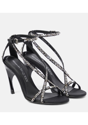 Alexander McQueen Twisted Armadillo embellished satin sandals