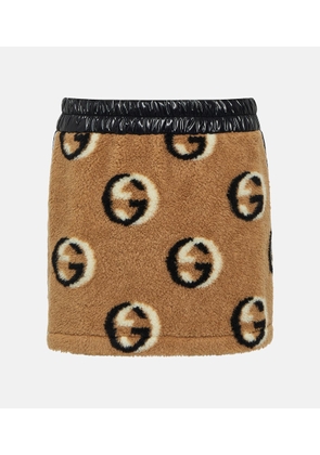 Gucci Interlocking G wool-blend fleece miniskirt