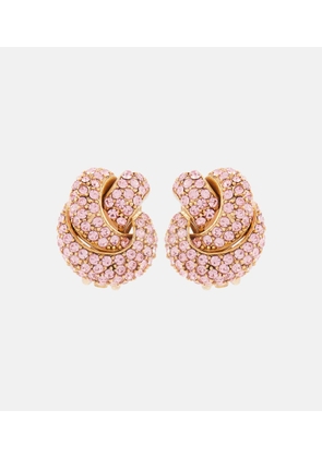 Oscar de la Renta Love Knot embellished clip-on earrings