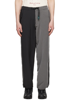 Afield Out Black & Gray Pinstripe Trousers